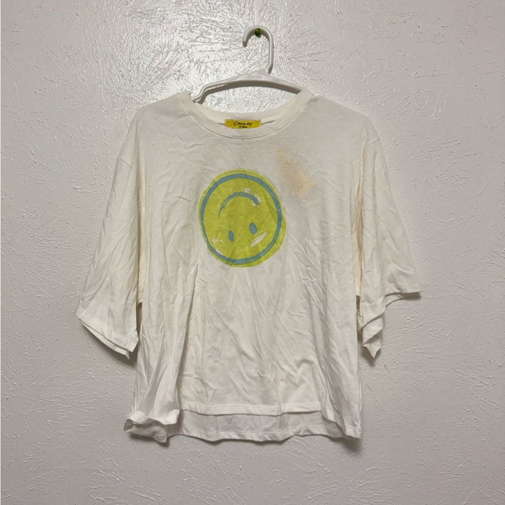 Women's White Smiley Face Tee